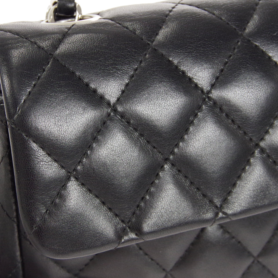 CHANEL 2006-2008 East West SHW Black Lambskin