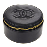CHANEL 1994-1996 Timeless Jewelry Case Black Lambskin