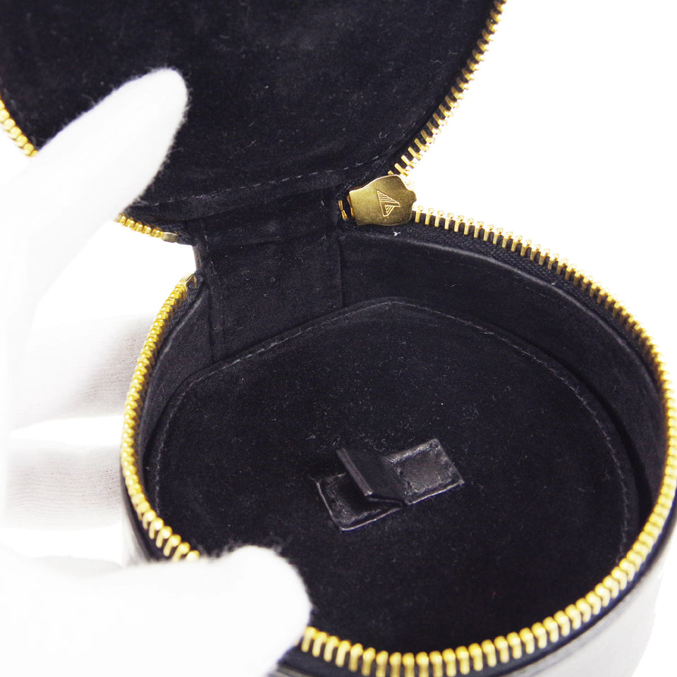 CHANEL 1994-1996 Timeless Jewelry Case Black Lambskin