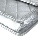CHANEL 1989-1991 Straight Flap Micro Metallic Silver Lambskin