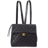CHANEL 1996-1997 Tall Classic Flap Backpack Medium Black Lambskin