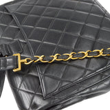 CHANEL 1996-1997 Tall Classic Flap Backpack Medium Black Lambskin