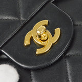 CHANEL 1996-1997 Tall Classic Flap Backpack Medium Black Lambskin