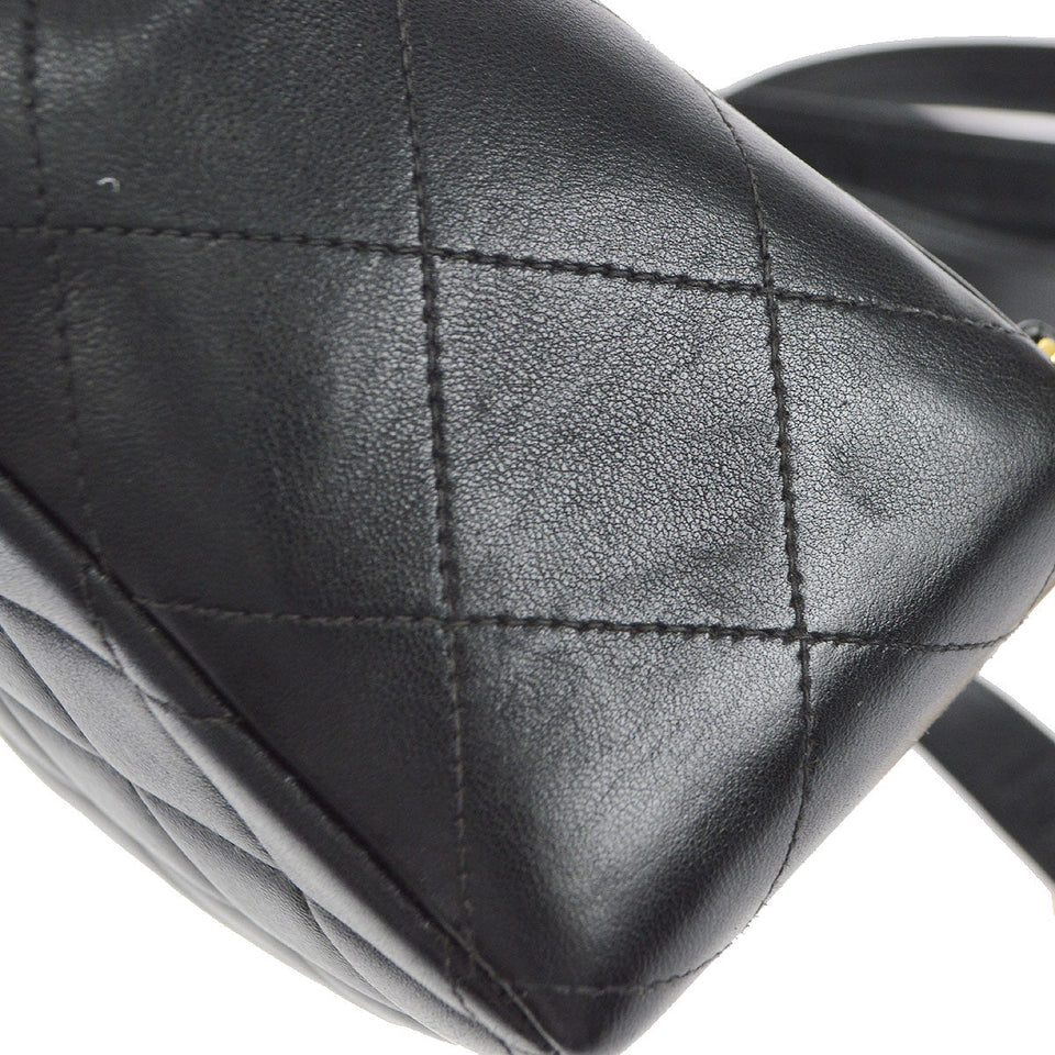 CHANEL 1996-1997 Tall Classic Flap Backpack Medium Black Lambskin