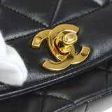 CHANEL 1989-1991 Diana Flap Medium Black Lambskin