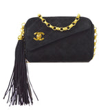 CHANEL 1994-1996 Pocket Camera Bag Mini Black Suede