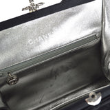 CHANEL 1996-1997 Kisslock CC Handbag Black Satin