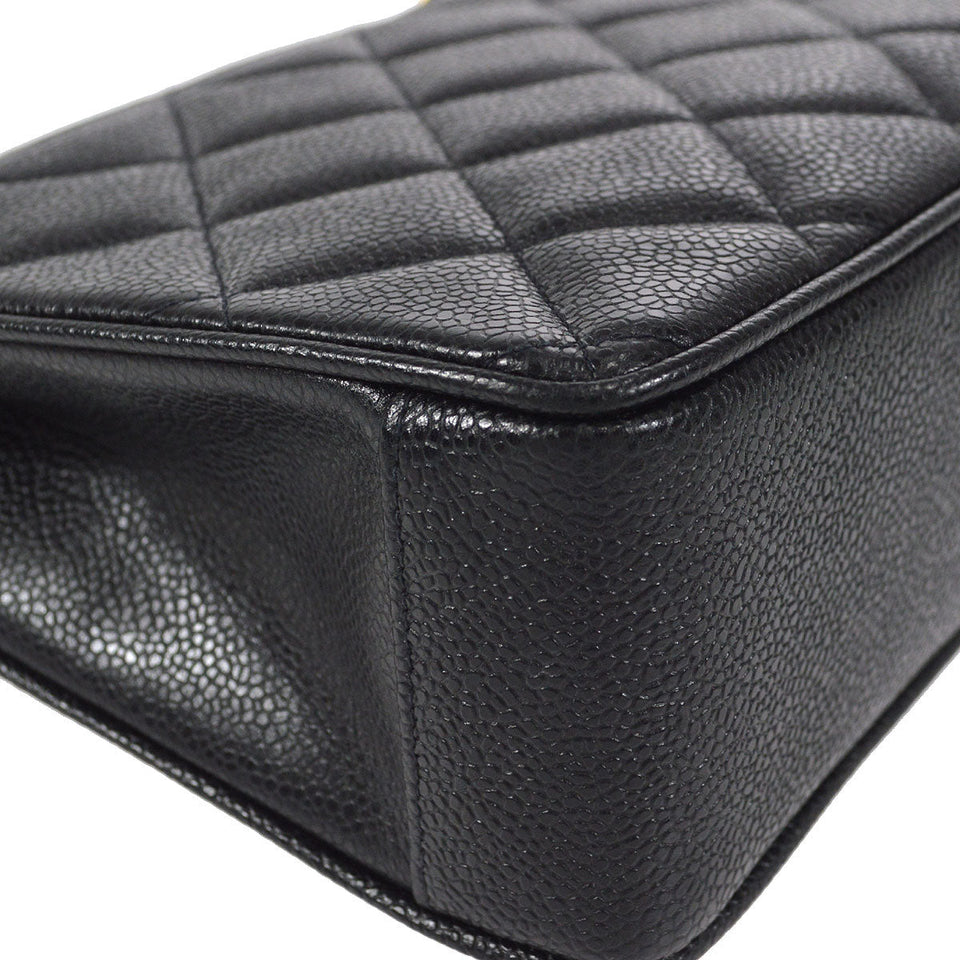 CHANEL 1994-1996 Pocket Tote Medium Black Caviar