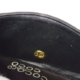 CHANEL 2001-2003 COCO patterned Classic Double Flap Medium Black Canvas