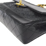 CHANEL 1986-1988 Border Flap Medium Gray Wool