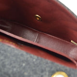 CHANEL 1986-1988 Border Flap Medium Gray Wool