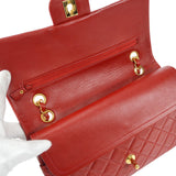 CHANEL 1989-1991 Classic Double Flap Medium Red Lambskin