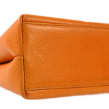 CHANEL 1998 Round Flap Handbag Medium Orange Caviar