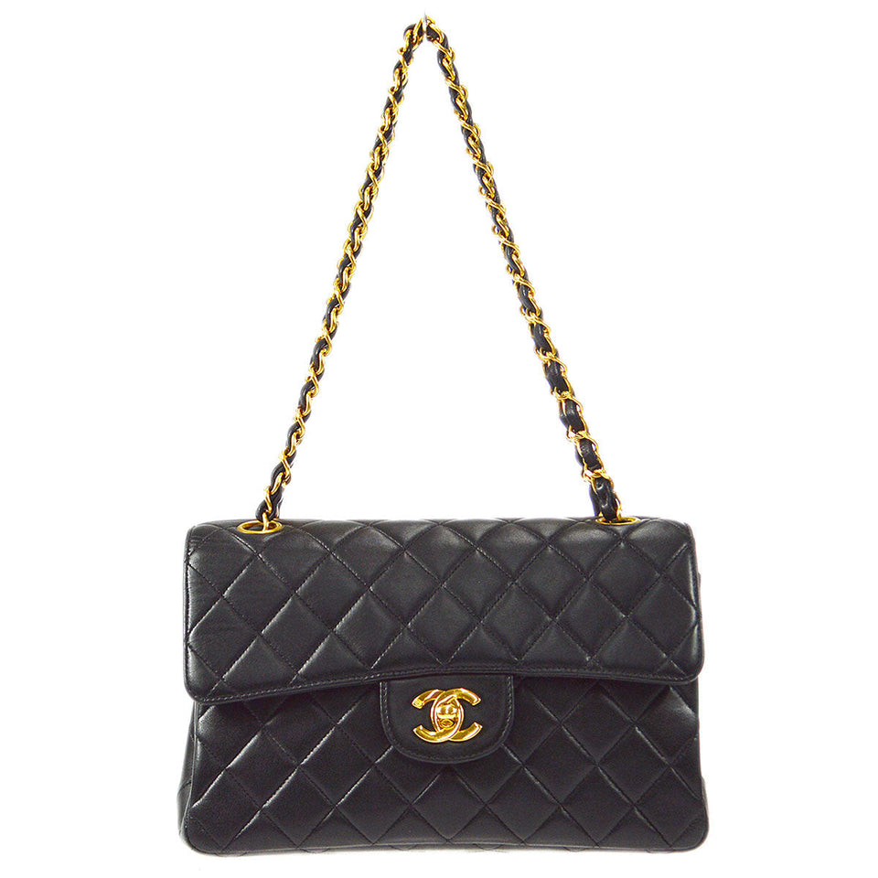 CHANEL 1996-1997 Double Face Classic Flap Small Black Lambskin