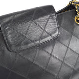 CHANEL 1989-1991 Cosmoline Supermodel Bag Black Calfskin