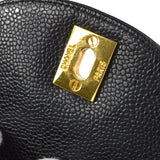 CHANEL 1986-1988 Round Flap Shoulder Bag Black Caviar