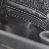 CHANEL 1986-1988 Round Flap Shoulder Bag Black Caviar
