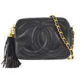 CHANEL 1986-1988 Camera Bag Mini Black Lambskin
