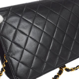 CHANEL 1997-1999 CC Pushlock Full Flap Small Black Lambskin