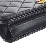 CHANEL 2006-2008 CC Turnlock Full Flap Mini Black Lambskin
