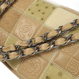 CHANEL 2006-2008 Multicolor Mixed Material Patchwork Single Flap Bag Medium