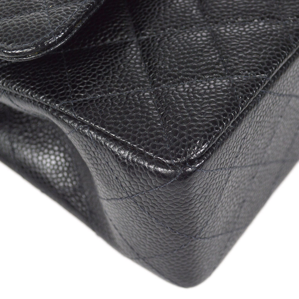 CHANEL 2001-2003 Classic Double Flap Small Black Caviar