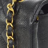CHANEL Medium Diana Chain Shoulder Bag Black Caviar