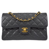 CHANEL 2000-2001 Classic Double Flap Small Black Caviar