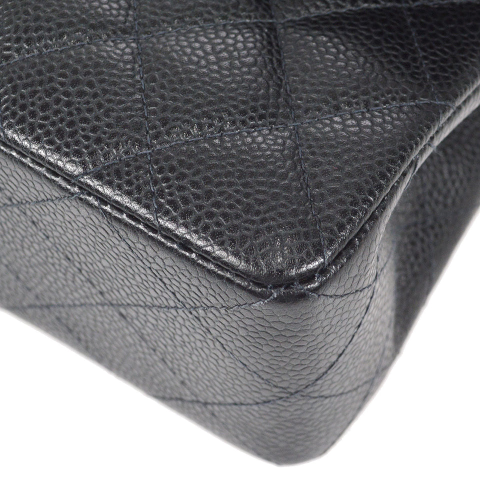 CHANEL 2000-2001 Classic Double Flap Small Black Caviar