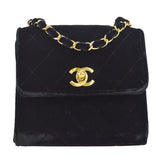 CHANEL 1991-1994 Cube Flap Mini Black Velvet