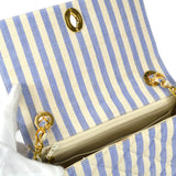 CHANEL * 1994-1996 Striped Straight Flap Medium Canvas