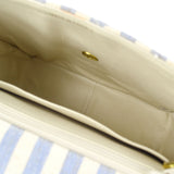 CHANEL * 1994-1996 Striped Straight Flap Medium Canvas