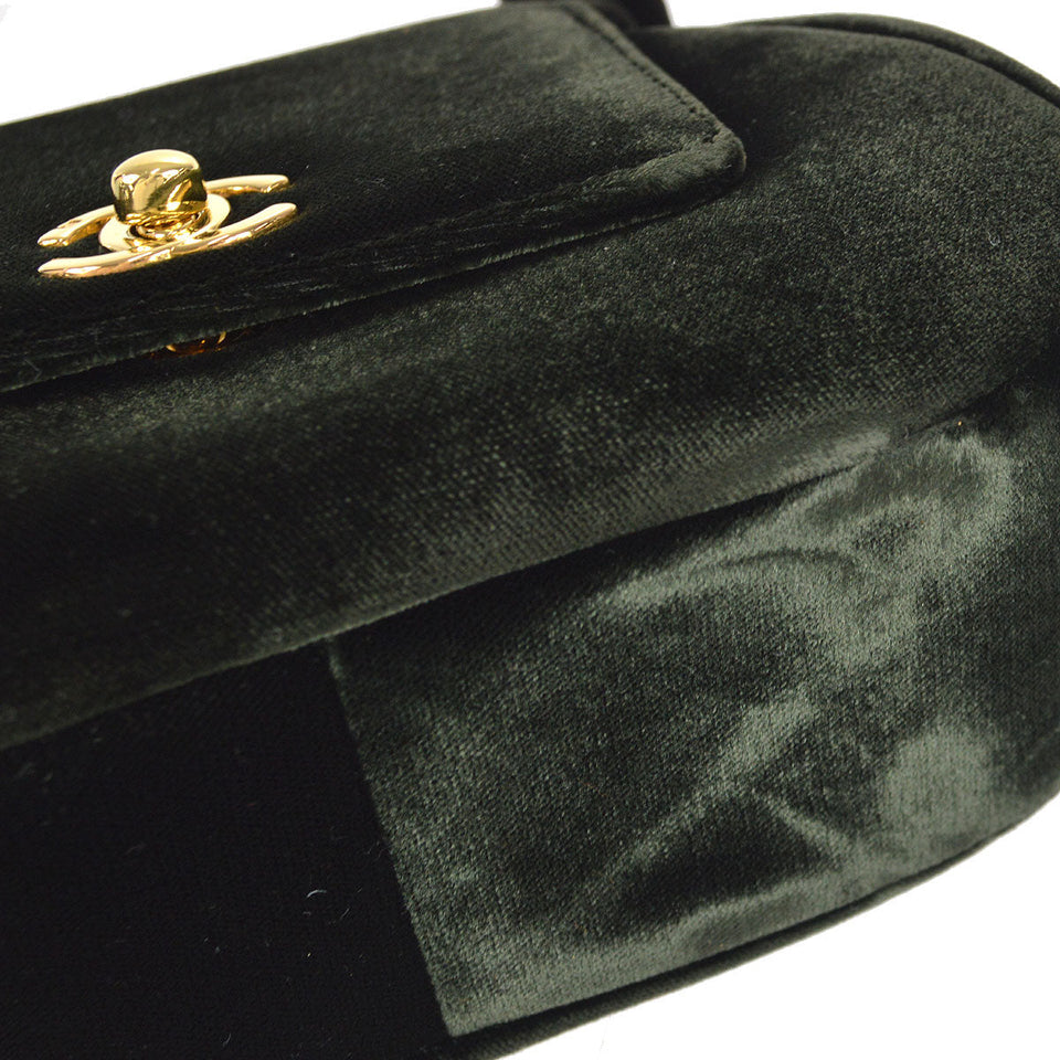 CHANEL * 1994-1996 Handbag Dark Green Velvet