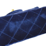 CHANEL * 1989-1991 Classic Square Flap Mini 17 Blue Velvet