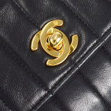 CHANEL 1991-1994 Vertical Straight Flap Mini Black Lambskin