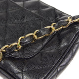 CHANEL 2001-2003 Shoulder Bag Black Caviar