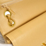 CHANEL 1997-1999 Classic Double Flap Medium Beige Caviar