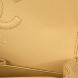 CHANEL 1997-1999 Classic Double Flap Medium Beige Caviar