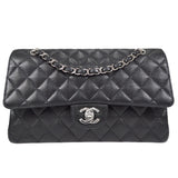 CHANEL Classic Double Flap Medium Shoulder Bag Black Caviar