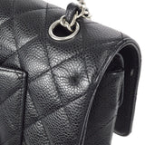 CHANEL Classic Double Flap Medium Shoulder Bag Black Caviar
