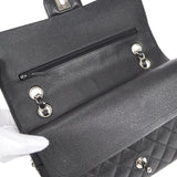 CHANEL Classic Double Flap Medium Shoulder Bag Black Caviar