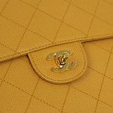 CHANEL 1998 Classic Single Flap Jumbo Camel Caviar