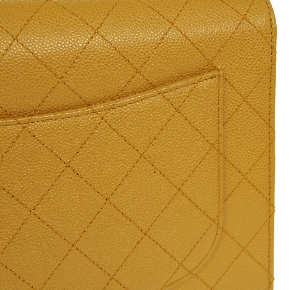 CHANEL 1998 Classic Single Flap Jumbo Camel Caviar
