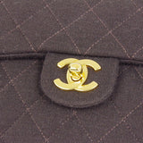 CHANEL 1996-1997 Classic Square Flap Mini 17 Brown Jersey