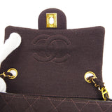 CHANEL 1996-1997 Classic Square Flap Mini 17 Brown Jersey