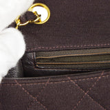 CHANEL 1996-1997 Classic Square Flap Mini 17 Brown Jersey