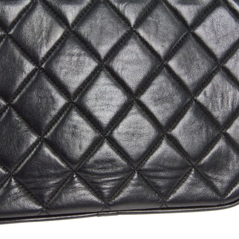 CHANEL 1991-1994 Pocket Camera Bag Mini Black Lambskin
