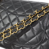 CHANEL 2001-2003 Classic Double Flap Medium Black Caviar