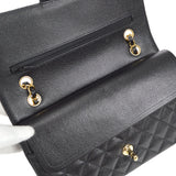 CHANEL 2001-2003 Classic Double Flap Medium Black Caviar
