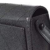 CHANEL 1998 Straight Flap Shoulder Bag Black Caviar